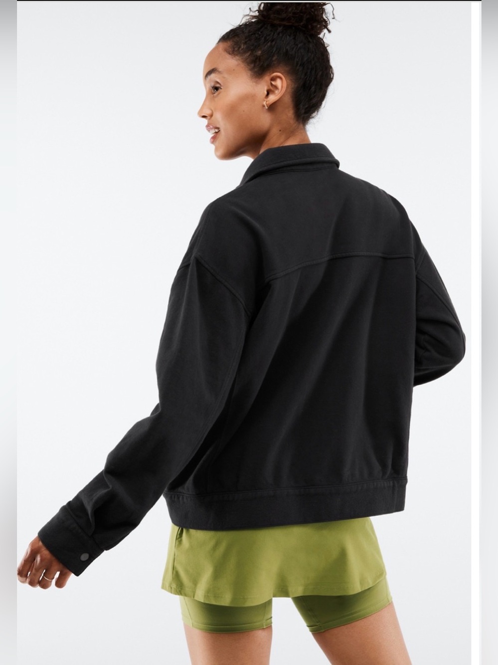 Fabletics Lara Oversized Terry Jacket Black Size XS - Picture 3 of 9
